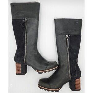 NWOB Sorel Addington Waterproof High-Heel Tall Boots Women's Size 8 Black